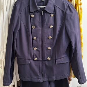 INC International Concepts Blue Blazer with Classic Military Style